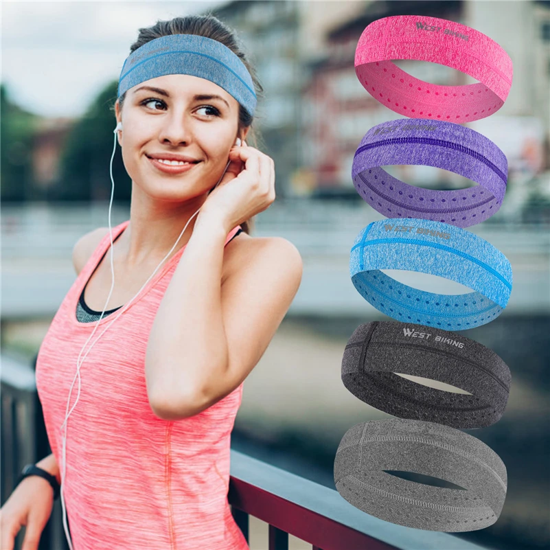 WEST BIKING Cycling Headwear Stretchy Sweatbands Sports Breathable Antiperspirant bands Unisex Tennis Running Cycling Headbands