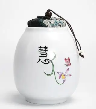 Герметичный чай Caddy керамическая канистра пуэр чай банки маленькая печать чай подарочная упаковка коробка дизайн лотоса - Цвет: O