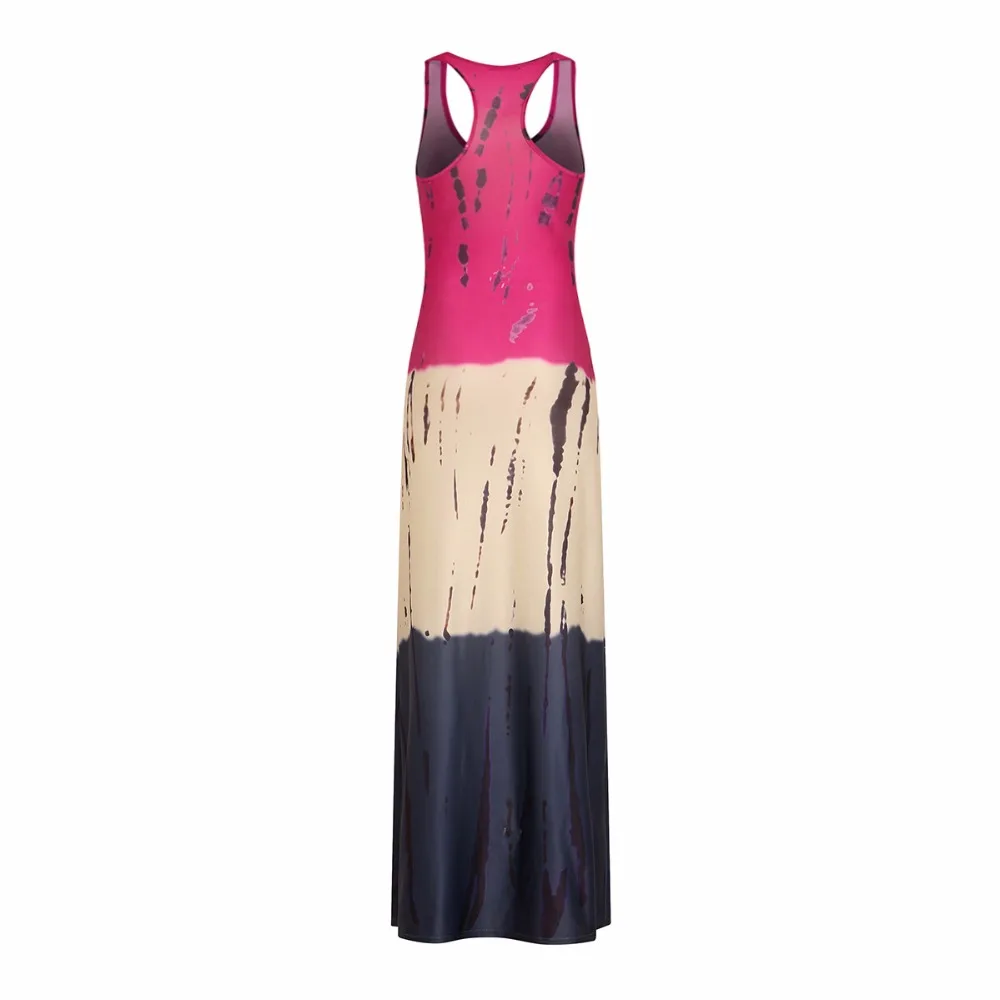 Женское длинное летнее платье без рукавов с круглым вырезом в пол, Пляжное Платье с натуральным пейзажем, тонкий сарафан большого размера 5XL
