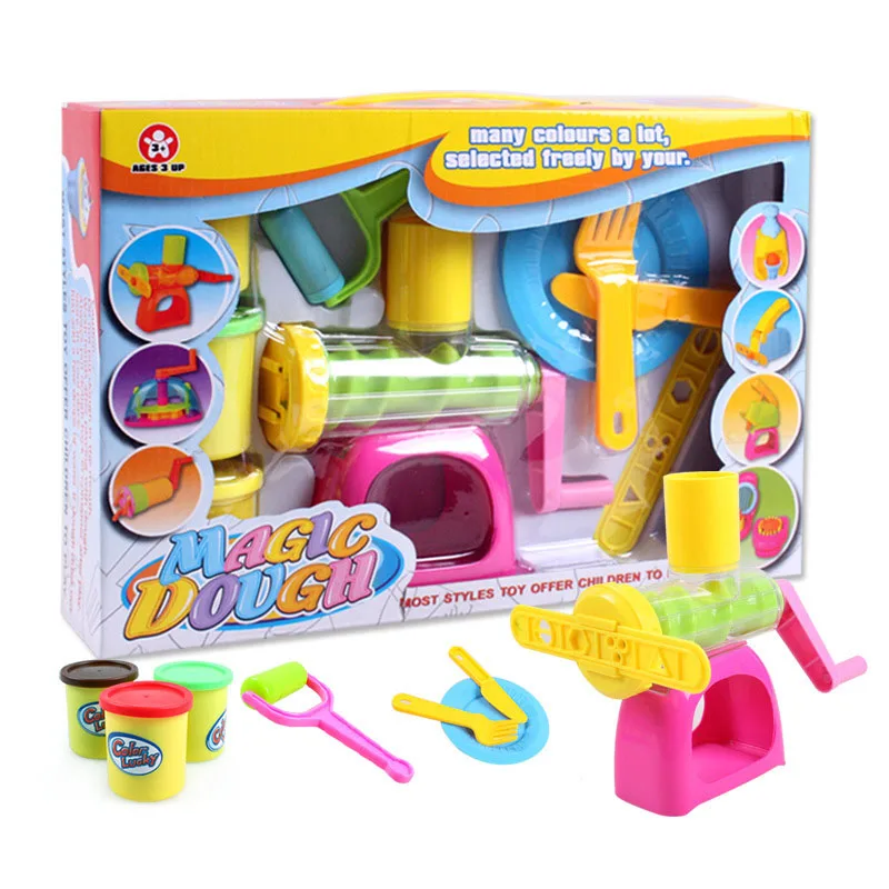 

Kids Safety Plasticine Play Mud Ice Cream Cake Sets with Moulds Polymer Clay Children Pretend Play Learning & Education Toys