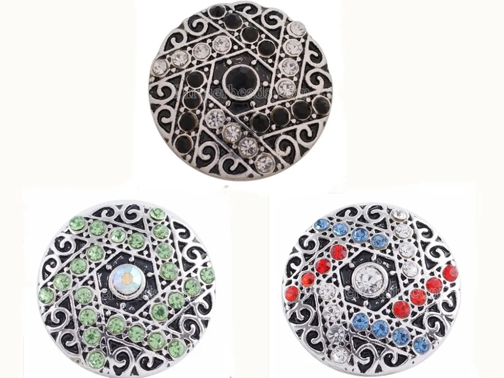 

10pcs/lot Wholesale Snap Jewelry Crystal 18mm snap Silver Plated with rhines Snap Buttons Jewelry Fit Snap jewelry bracelet