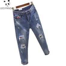 Весна Осень Новые женские кисточкой отверстие Высокая Молния Fly лодыжки длина брюки джинсы женские свободные повседневные модные штаны-шаровары джинсы ZX933