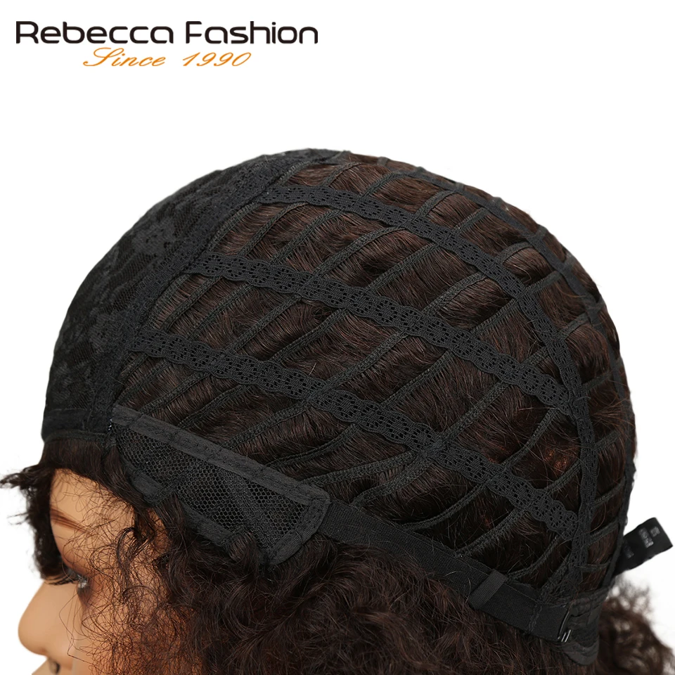 Rebecca Короткие афро кудрявый парик бразильский человеческих волос парики для черный Для женщин чёрный; коричневый красное вино 10 Цвета
