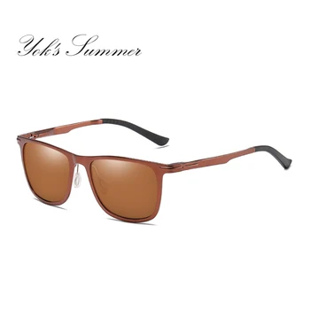 

YOK'S Ultralight Square Aluminum Magnesium Frame Sunglasses Vintage Men Polarized Anti-glare Shade Driving Goggles Glasses H1290