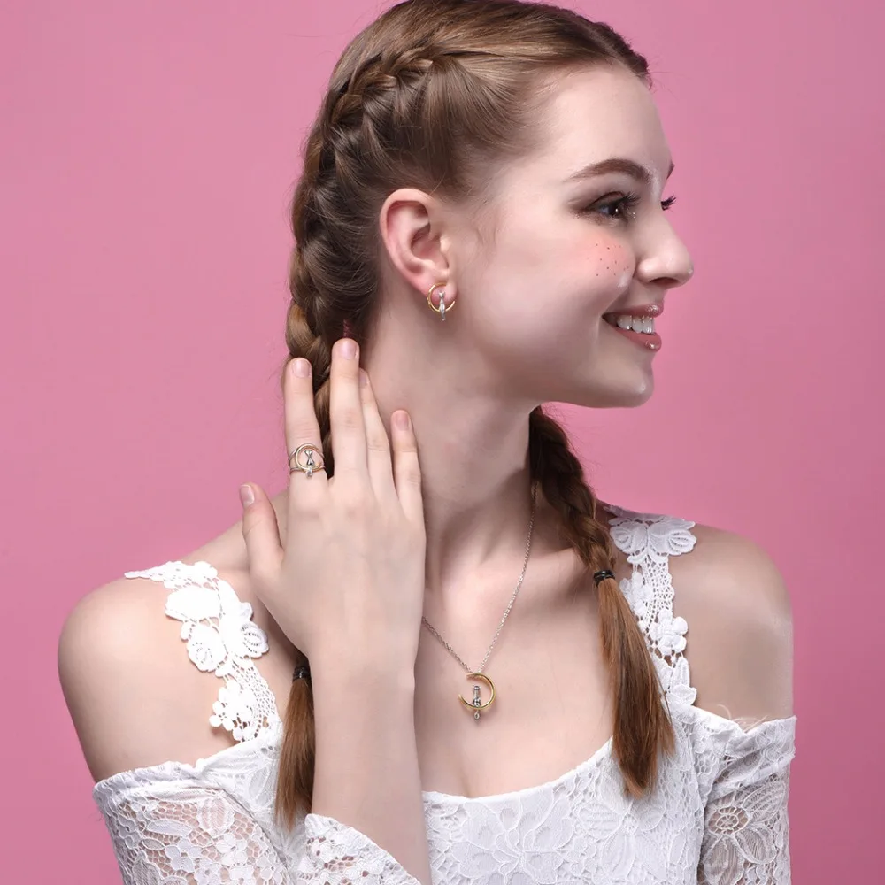 SILVERCUTE 925 пробы серебряные Ювелирные наборы для женщин два тона золото и серебро
