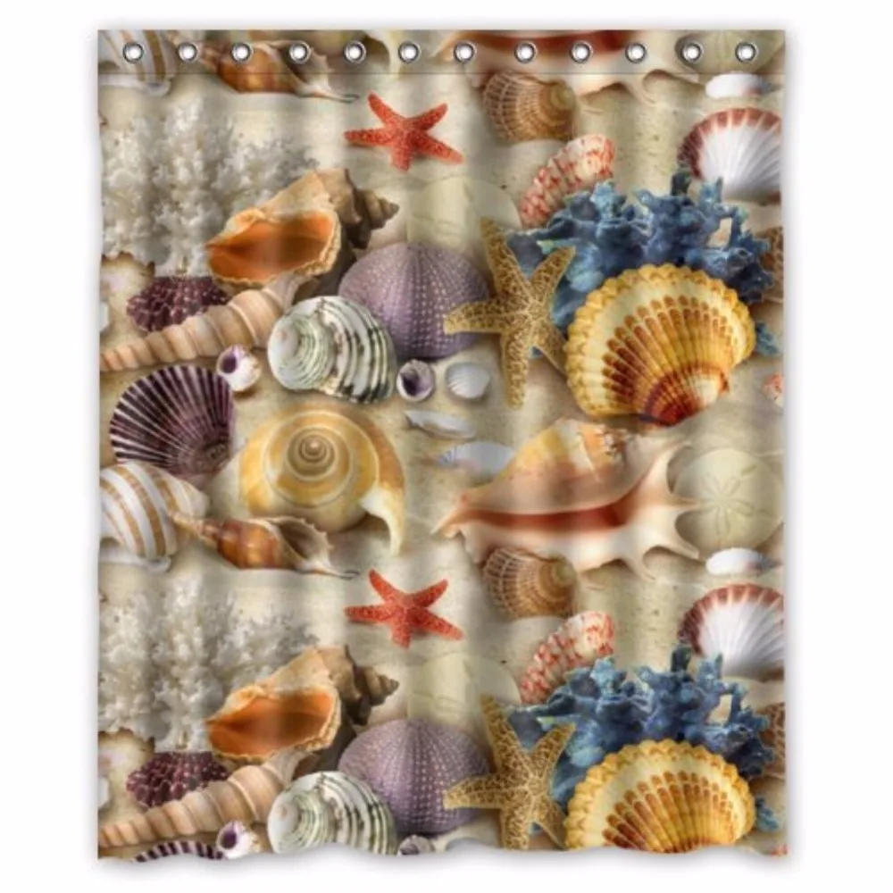 World Sea Animal Starfish Seashells Custom Shower Curtain 100
