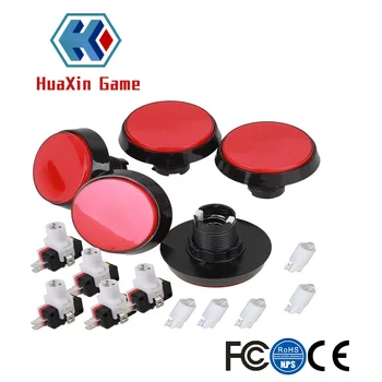 

Red LED Light Lamp 60mm Dia Big Round Arcade Video Game Player Push Button Switch Pack Of 5