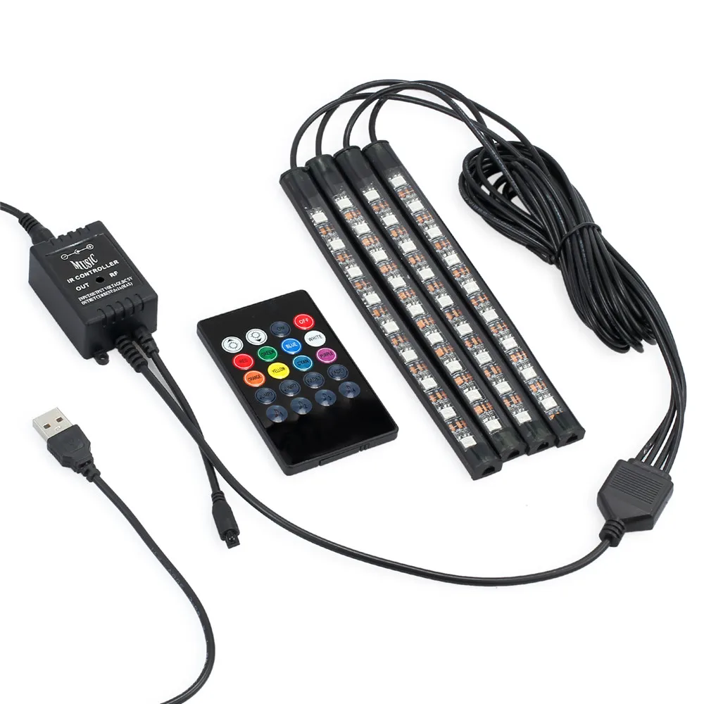 Proster 4X USB Беспроводная Светодиодная лента с музыкальным управлением 8 цветов RGB