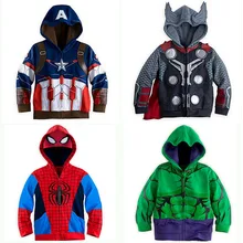 Marvel/одежда Человека-паука для мальчиков с принтом «мстители», «Капитан Америка», «Тор», «Халк», «Железный человек», куртка, детская одежда