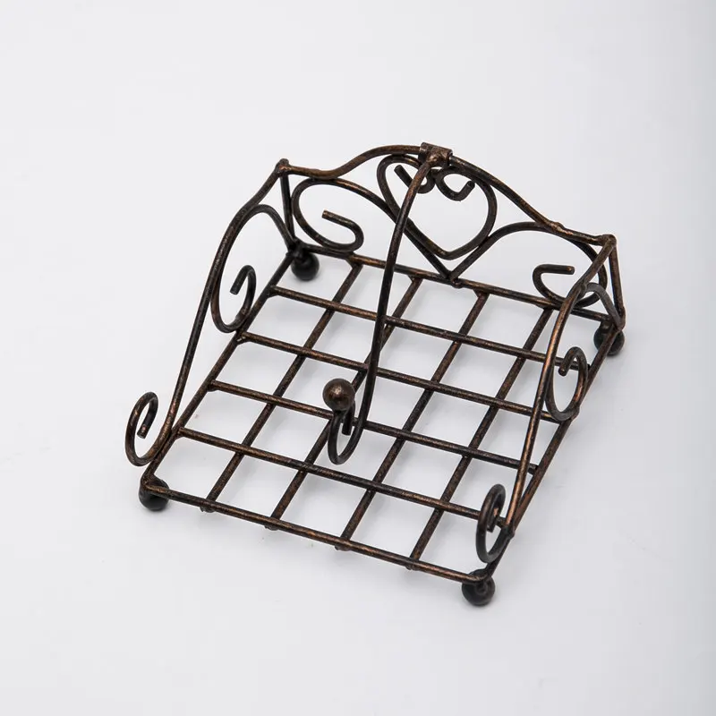 

Vintage bronze metal napkins holder for 25*25cm napkins high quality napkin holders