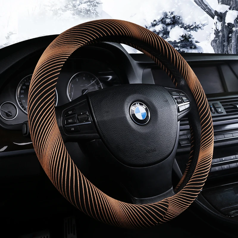 

3D Helix Line Steering-wheel High Quality Velvet Steering Wheel Cover Car Styling