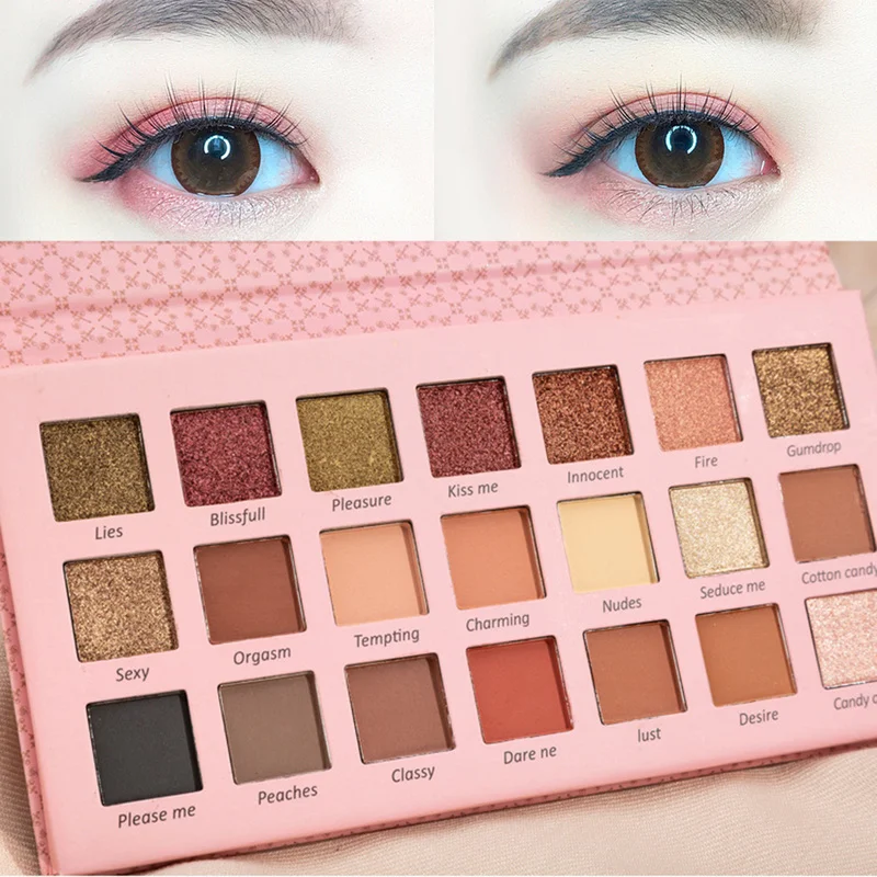 

Professional Waterproof Shimmer Glitter Eye Shadow Make Up Palettes Sexy Glazed 21 Nude Colors Makeup Eyeshadow Pigments TSLM1