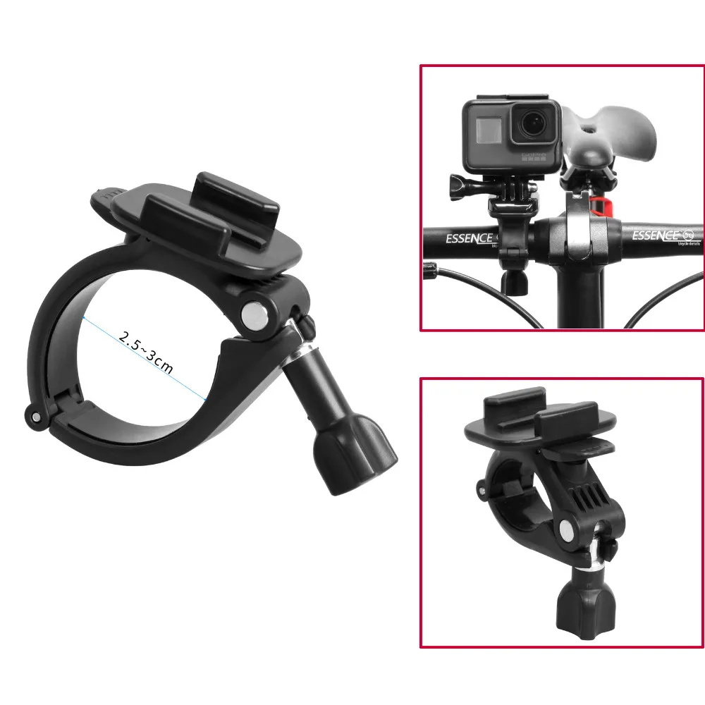 ABS+Aluminum Alloy Handlebar Bar Clamp Mount Bicycle Bike Cycle For Gopro Hero Action Camerain