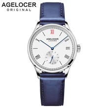 Agelocer Brand Swiss Automatic Watch Women Leather Bracelet Date Ladies Wristwatch Black Mechanical Watch Clock Reloj Mujer