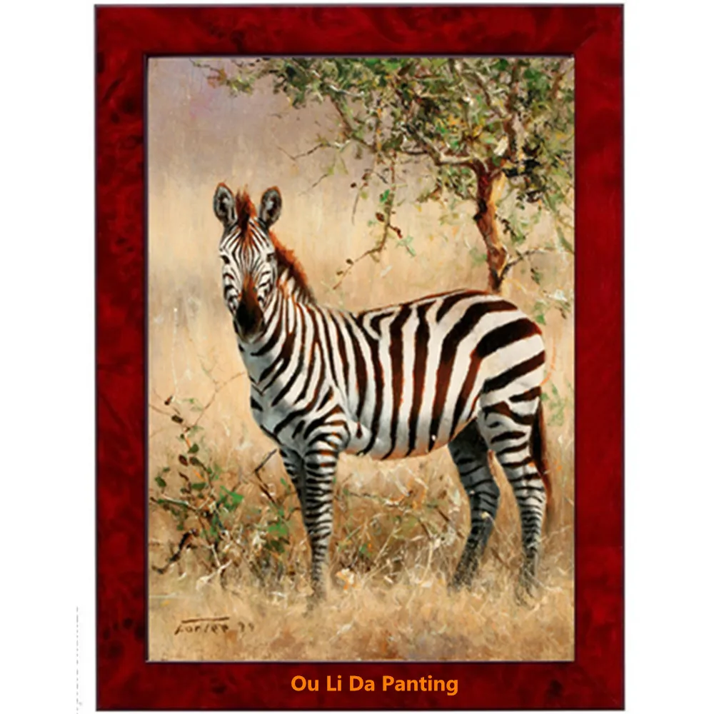 Buy free shipping classical animal zebra landscape oil
