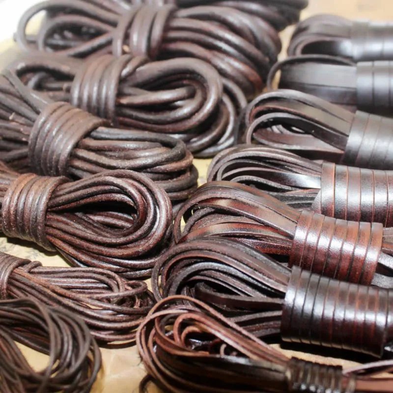Coffee Cow Leather Strap Leather Cord String Rope Bracelet Making 2 Meters Coffee Cow Leather Strap Leather Cord String Rope Bracelet Making 2 Meters