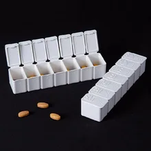 7 дней пластиковая коробка для таблеток, держатель для таблеток, органайзер для таблеток, чехол для хранения, чехол для лекарств, хранилище, еженедельный планшет, распознавание Брайля