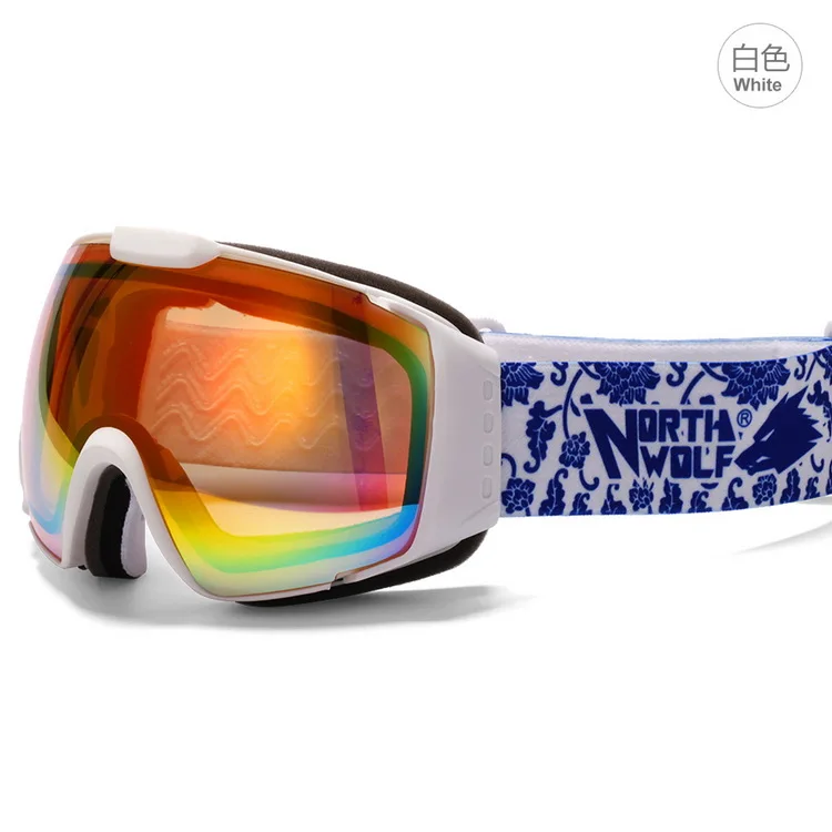 Nuevo Norte lobo marca gafas de esquí doble capas UV400 anti-niebla gran máscara de esquí gafas de esquí de las mujeres de los hombres de nieve snowboard gafas de 568