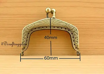 

bag frame sewing purse frame metal frames fancy die casting 6 cm anti brass B4