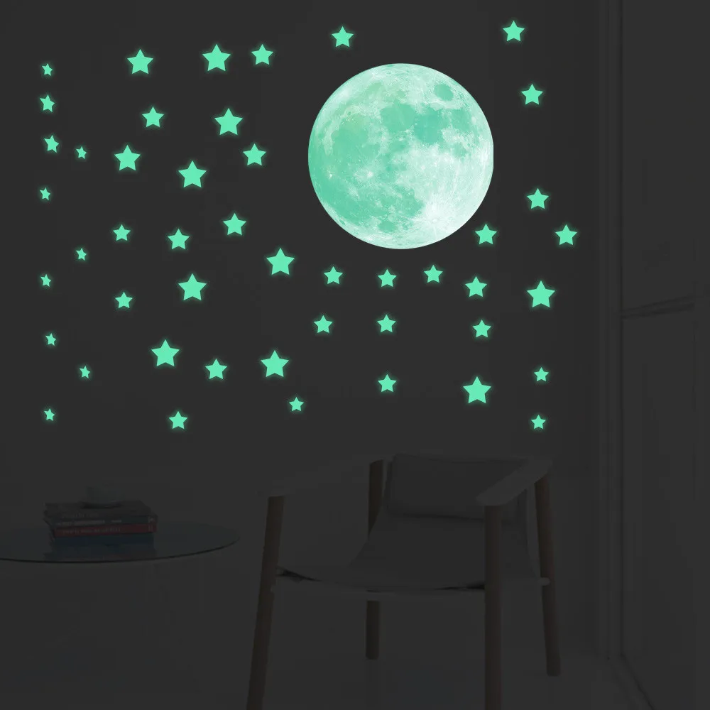 39pcs Set Glow In The Dark Wall Ceiling Stickers Luminous