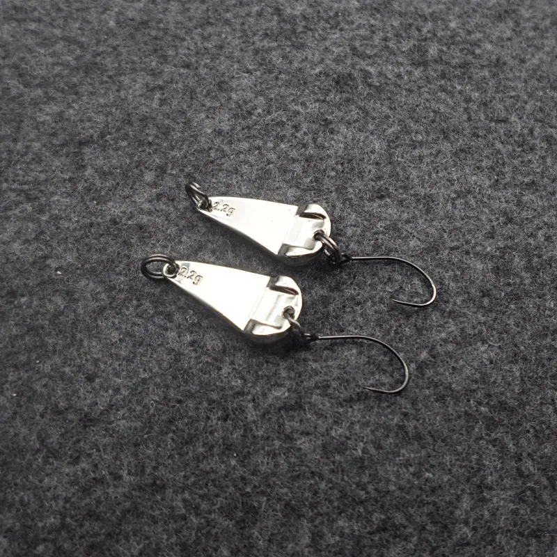 spoon fishing lures set metal fishing bait 2.2g spinnerbait Treble Hook hard lures drop ship