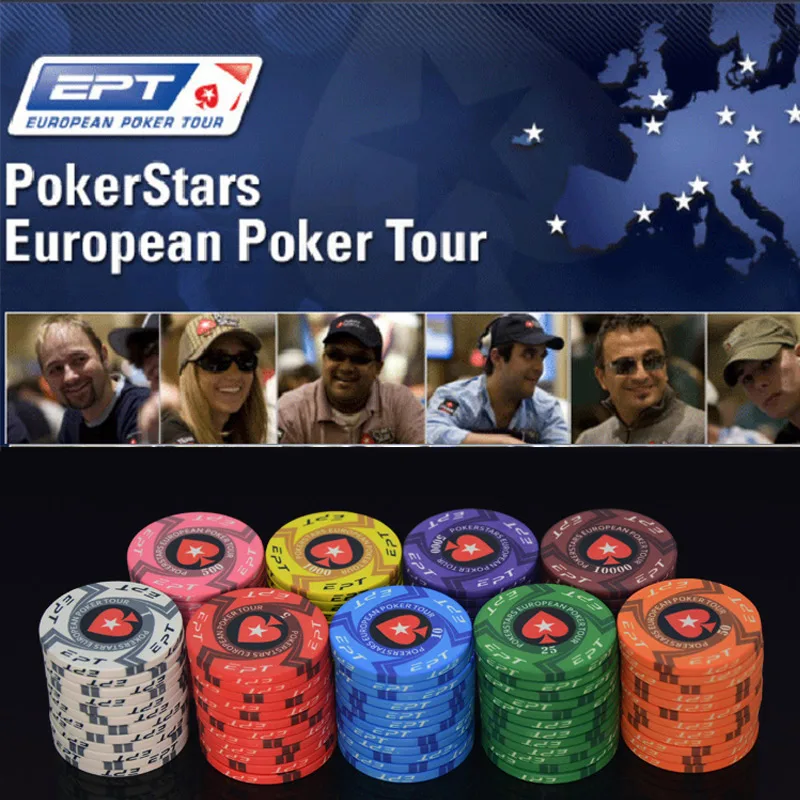 Игровые фишки для покера EPT керамические Профессиональные фишки для покера набор настольных игр европейские фишки для покера 10 шт./лот