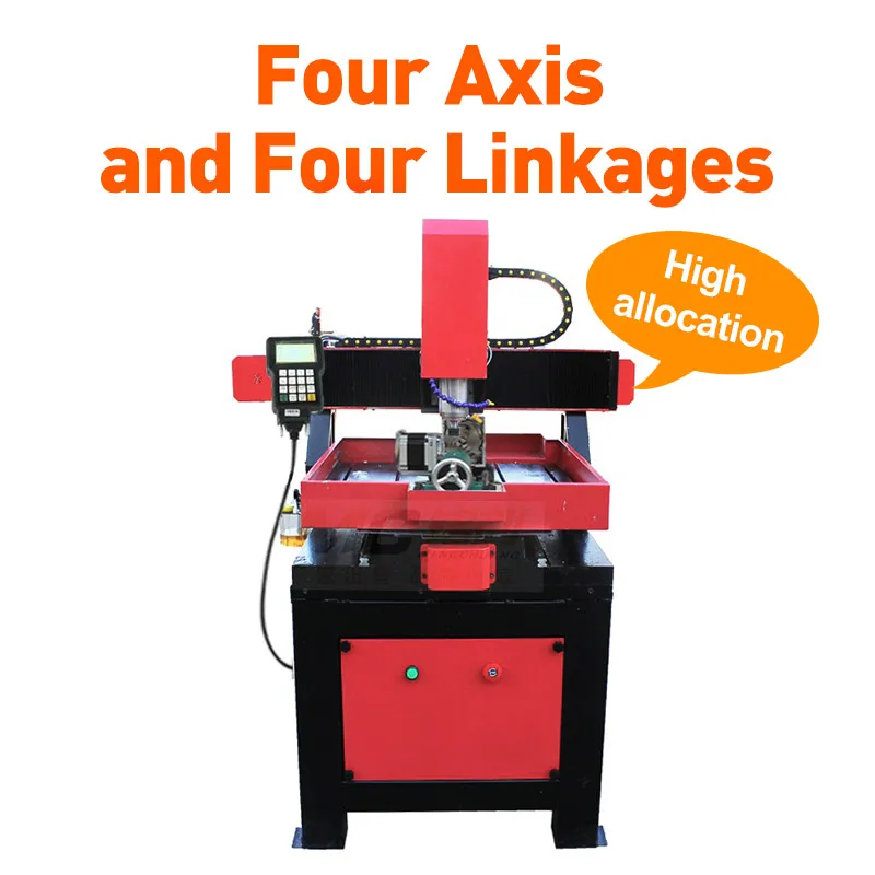 

Mchuang 1.5KW cnc 6060 4 axis engraving machine hard material carving cnc metal router with wireless handwheel