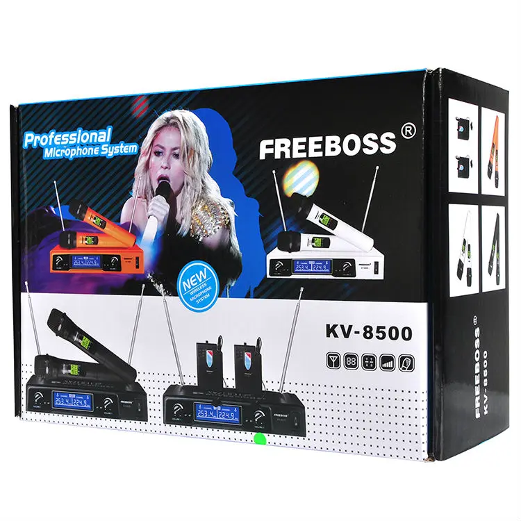 Freeboss KV-8500 VHF Ручной беспроводной микрофон двухканальный ручной микрофон для караоке семейные вечерние