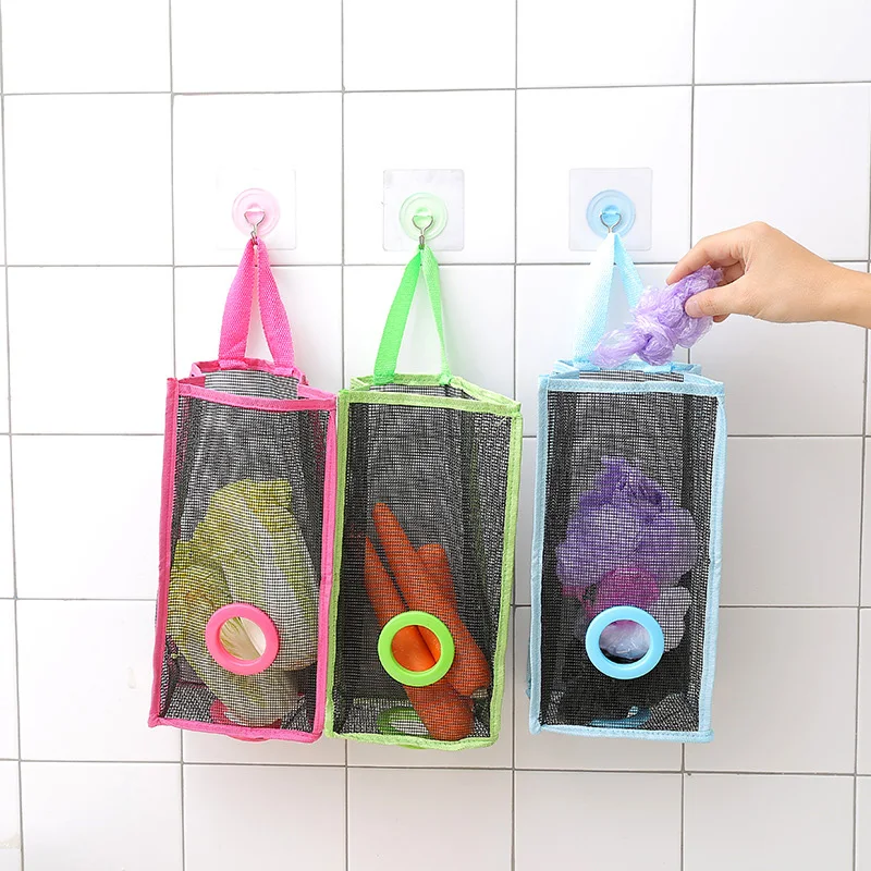 

Mesh Nylon Vegetables Storage Bags for Kitchen Eco-friendly Fruit Organization Bag with Shopping Drawstring Reusable Washable