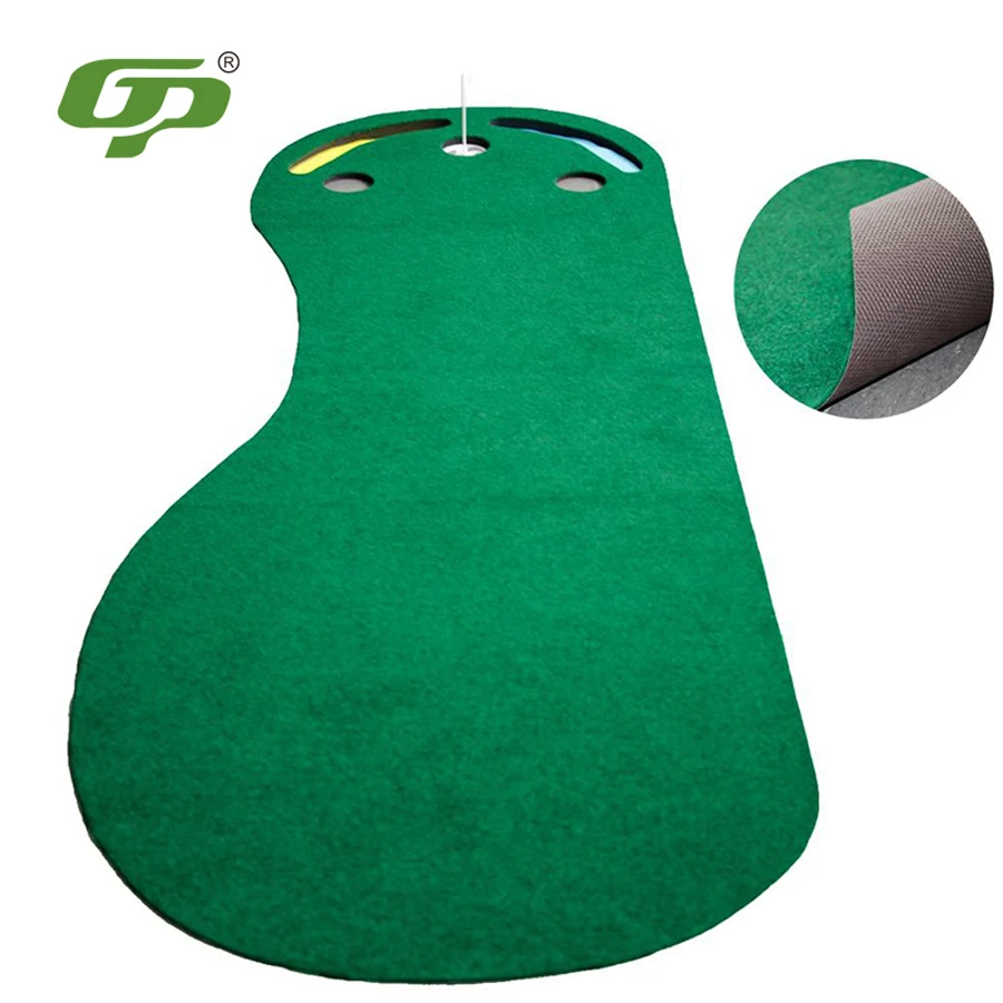 

Golf Putting Mat 2.75Mx92CM Carpet+Rubber Golf Practice Mat Indoor Office Training Aids