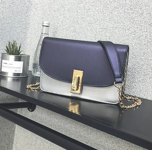 

2017 new custom bag jelly color chain Small Shoulder Bag Messenger Bag retro tide lock.