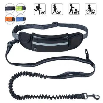 

Pet Dog Leash Hands Free Dog Running Leash with Waist Belt Pack Shock Absorbing Bungee Adjustable Belt Fits up to 45'' PL042