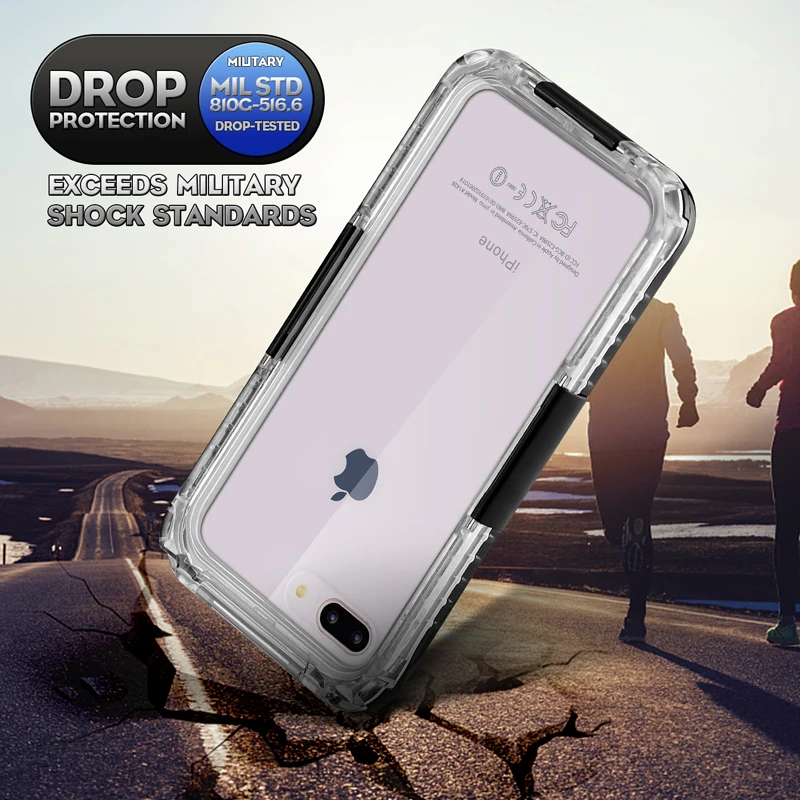 For iphone 8 Plus Swimming Dual Use Water/Dirt/Shock proof For iPhone 8 Plus case for iphone8 Plus silicone Waterproof bag