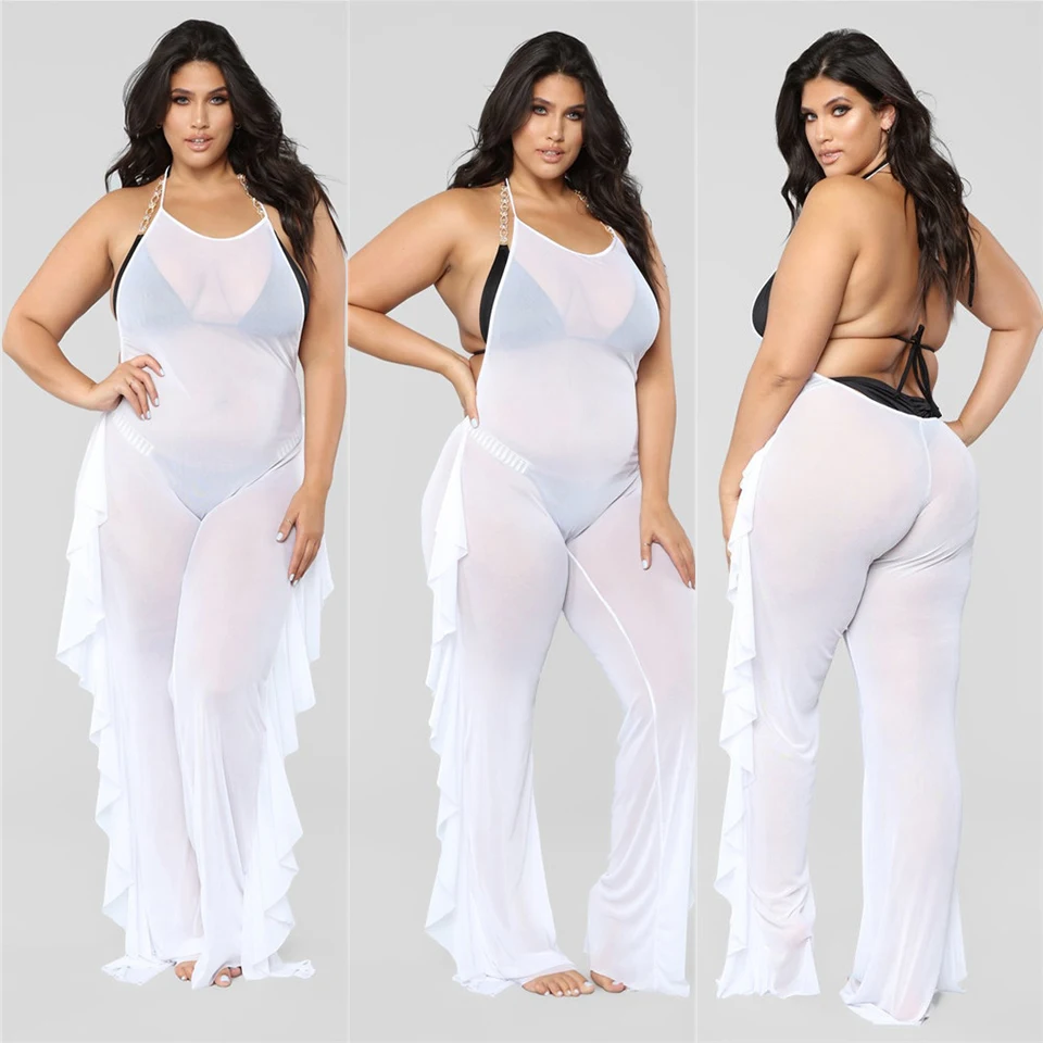 ZYFPGS 2019 Women Bodysuit Lace long Elasticity Solid Sexy Fat Womens Jumpsuit Fashion Fitness Tassel Decoration Plus Size Z1209 ZYFPGS 2019 Women Bodysuit Lace long Elasticity Solid Sexy Fat Womens Jumpsuit Fashion Fitness Tassel Decoration Plus Size Z1209