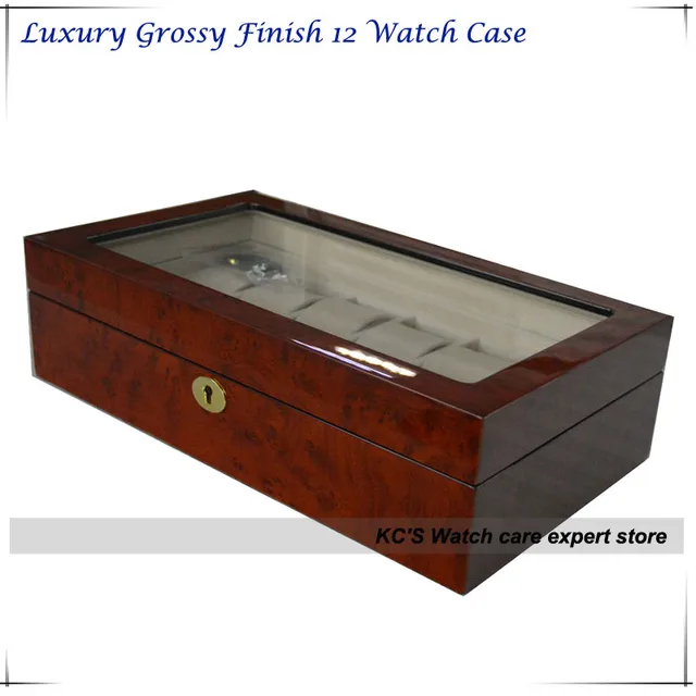 2014 new best christmas gift grossy finish wooden watch display case luxury watch box clear lid - Best Christmas Gift 2014 2014 new best christmas gift grossy finish wooden watch display case luxury watch box clear lid - Best Christmas Gift 2014