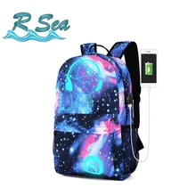 

Luminous Laptop Multifunction Backpack USB charging Men Starry Backpag Unisex Teenager Mochila Leisure Travel backpack hot sale