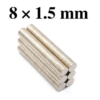 

HYSAMTA Factory Sell High Quality 1000 PCS Strong Round Dia. 8mm x 1.5mm Rare Earth Neodymium Magnet Art Craft Fridge