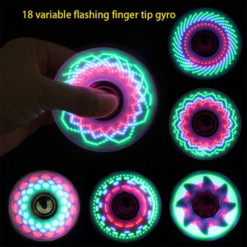 

Colorful Luminous LED Hand Finger Tip Gyroscope Relieve Stress Hand Finger Music Gyro Hand Spinner Novelty Lights For Child Toys