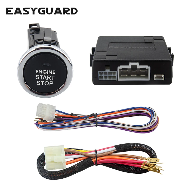 Najtaniej EASYGUARD push button start kit z zdalny, silnik start opcjonalnie dla automatyczna skrzynia biegów samochody kompatybilne tylko z alarm samochodowy