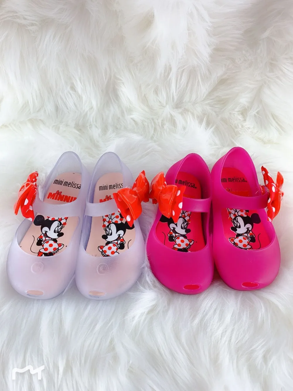 Мини-Босоножки Мелисса для девочек с Микки бантом melissa для девочек, обувь для детей melissa sandalia infantil для девочек