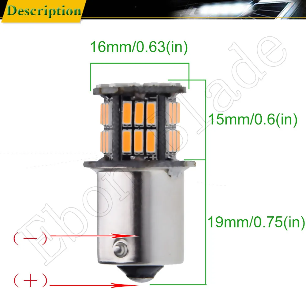 Stück BAU15S 7507 1156PY PY21W 5630 33-SMD Amber 900 Lumen Superhelle Led Blinker Bremslichtbirne 12v 36w 92156198