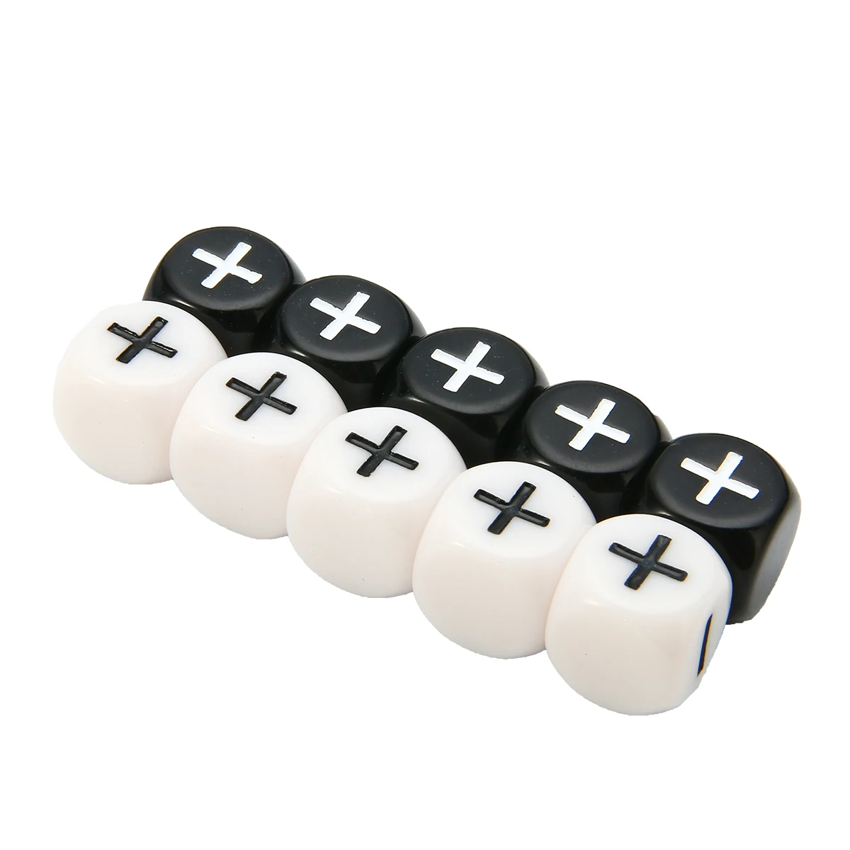 12Pcs Black White 6 sided Dice Minus Sign Plus Sign Dice Counting Dice For Party