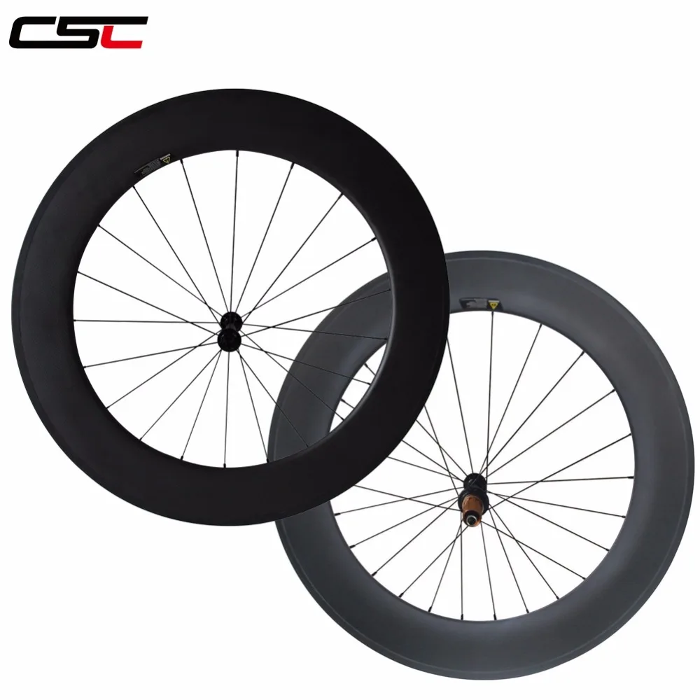 

CSC 700C 6 Pawls Bitex RAF10 RAR9 Super light 25mm Width 38/ 50/ 60/88mm deep Clincher Tubular Carbon bike Wheels Bicycle