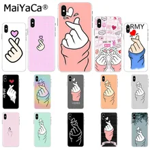 

MaiYaCa Love on the finger kpop heart DIY Printing Drawing Phone Case cover for Apple iPhone 8 7 6 6S Plus X XS MAX 5 5S SE XR