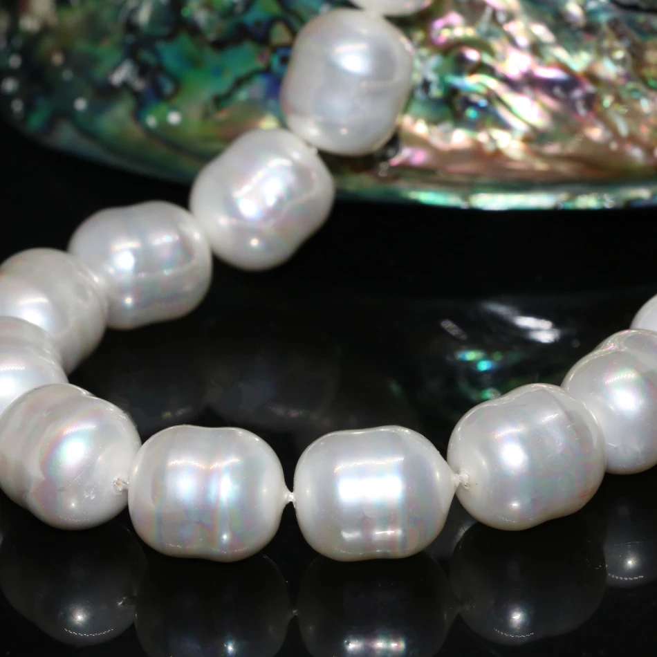 12mm Pearly White Natural Mother of Pearl Inlaid RoundBall Beads with 1mm Holes LOOSE BEADS Sold in Pre-Packed Bags of 10 Beads