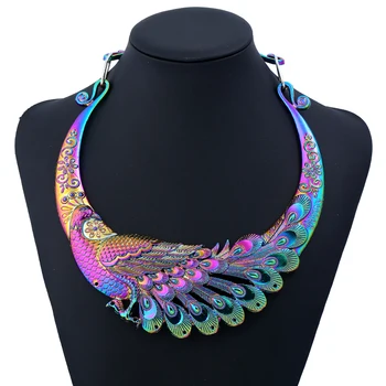 

Liuxsp Brand Retro Carved Peacock Collar Choker Statement Necklace Women 2020 New Zinc Alloy Necklaces Trendy Collares Collier