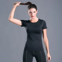AALAMGEER женская летняя быстросохнущая футболка с короткими рукавами Для Бега Спортзала занятий спортом, облегающая футболка для фитнеса, Bresthable, рубашки для йоги, Майки для кроссфита
