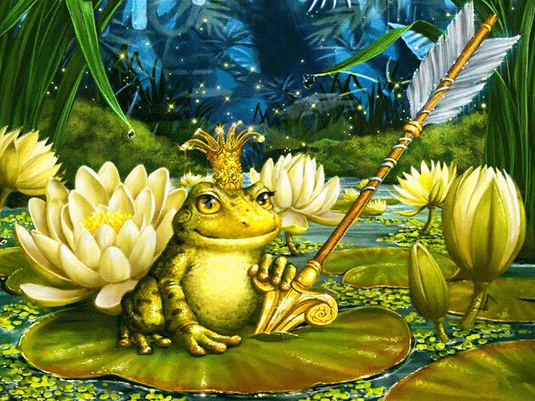 

A1962 Diamond Embroidery Home Decor Cross stitch Prince and Frog 100% Resin Tool dril Painting Cross Stitch Mosaic Needlework