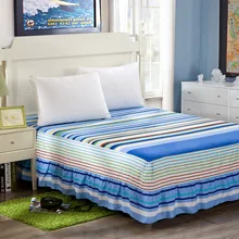 100% coton Bedskirt impression couvre-lit lits complet reine king size lit jupe matelas étui de protection/couverture