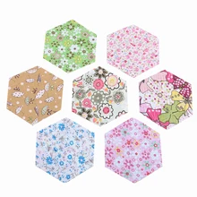 Nanchuang 30 Pçs/lote Chic Tecido de Algodão Com Hexagon Forma Aleatória/Baixa Densidade & Pano Fino Para Quilting & Material de Costura/Mix Projetos